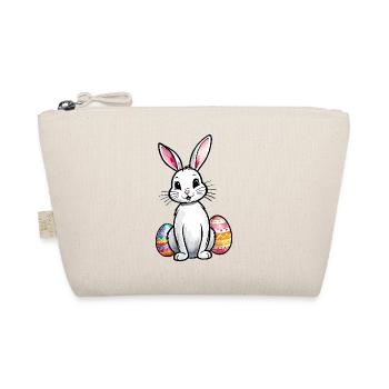 Osterhase Ostern Wasserfarben - Bio-Täschchen - Natur - Vorne