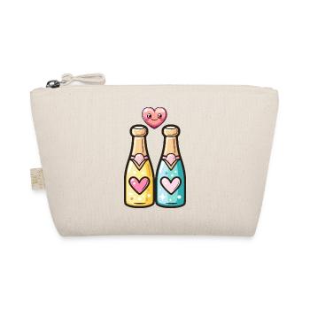 Bottle of Sparkling Wine Couple Party Heart Comic - Organic Pouch - nature - Front