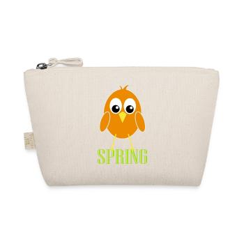 Playful spring bird with big eyes - Organic Pouch - nature - Front