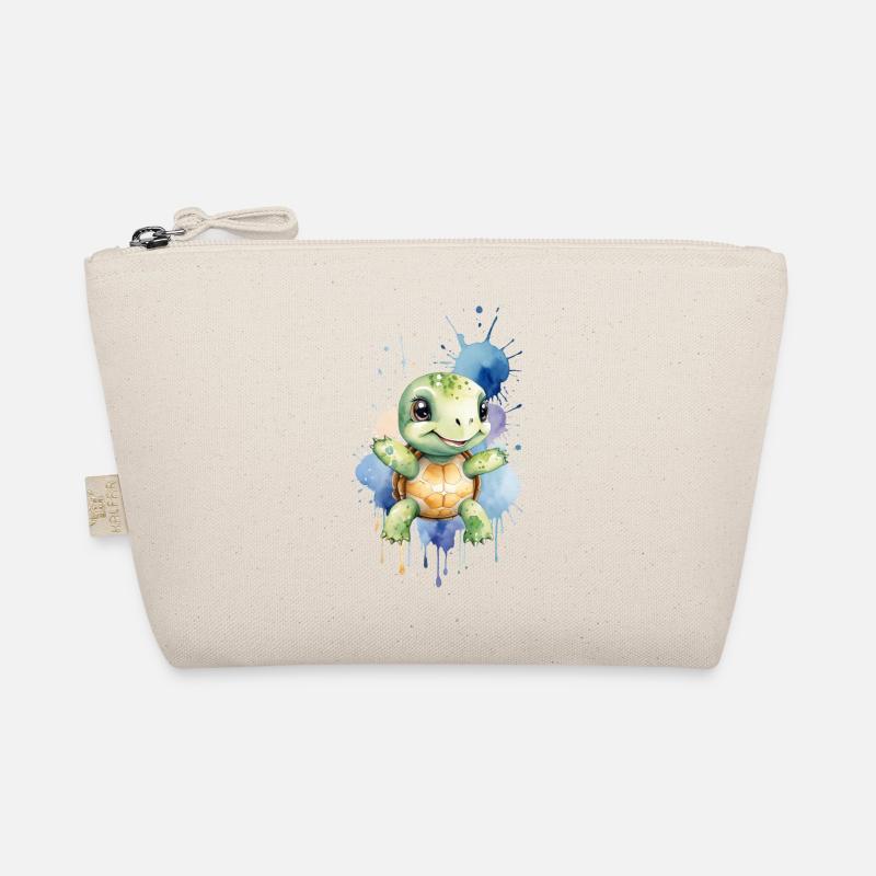 Kawaii Turtle - Watercolor Organic Pouch