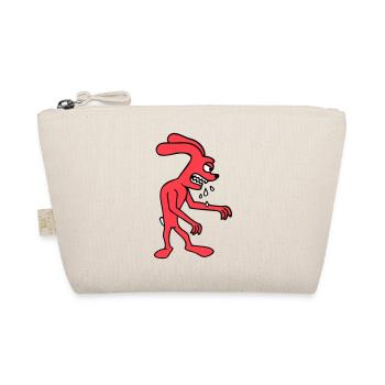 Hase Monster Böse gefräßig Halloween Sabber Spucke - Bio-Täschchen - Natur - Vorne