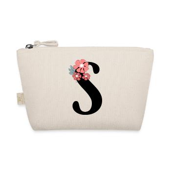 Lettre S fleurs minimalistes - Trousse biologique - nature - Devant