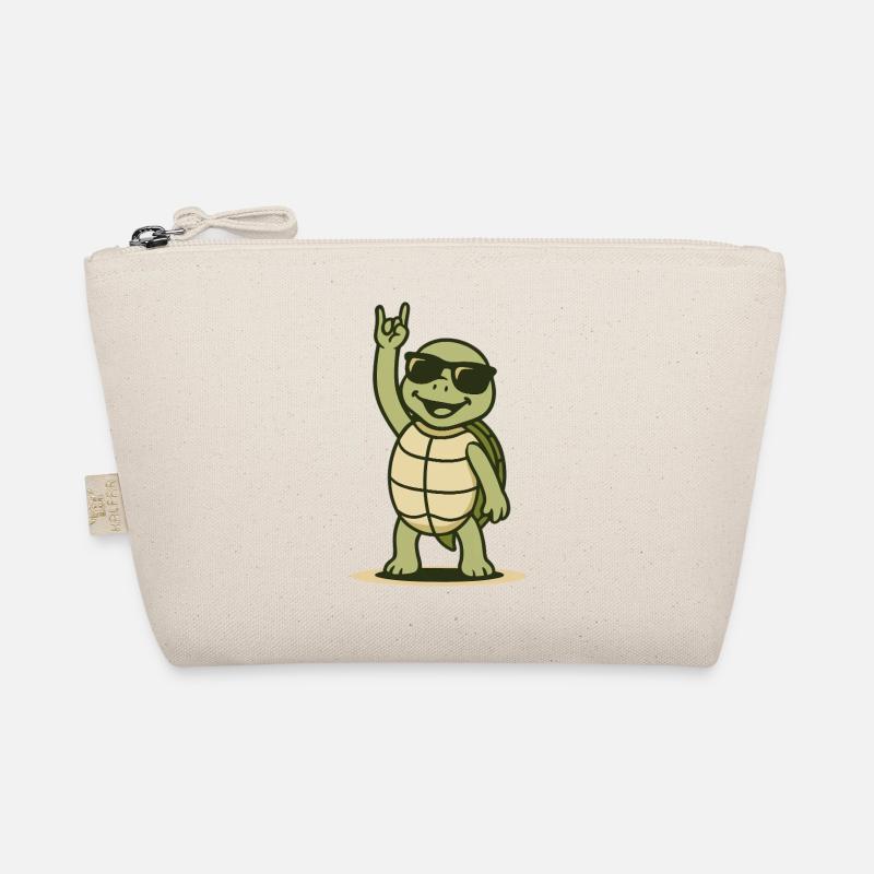 Rocking turtle with sunglasses Organic Pouch