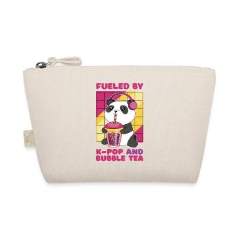 Cute panda with bubble tea and headphones - Organic Pouch - nature - Front