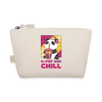 Kawaii Panda with Headphones and Bubble Tea - Organic Pouch - nature - Front