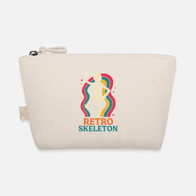 Retro Skelett Tanz Motiv - Bio-Täschchen - Natur