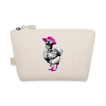 Poulet avec chapeau de dame et talons hauts, poulet en soie - Trousse biologique - nature - Devant