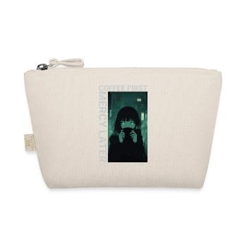 Coffee First Mercy Later Anime Vaporwave Style - Organic Pouch - nature - Front