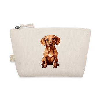 Cute dachshund with big eyes - Organic Pouch - nature - Front