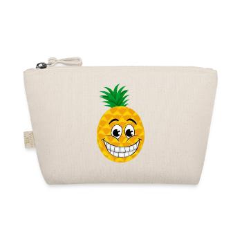 Fröhlicher Cartoon Ananas süße Südfrucht Sommer - Bio-Täschchen - Natur - Vorne