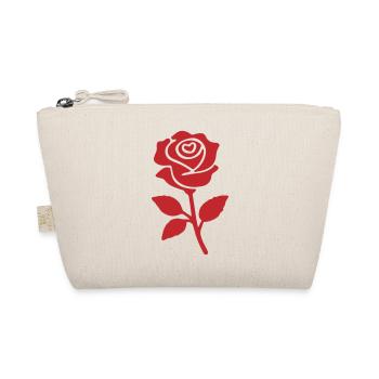 Elegantes Symbol der roten Rose - Bio-Täschchen - Natur - Vorne