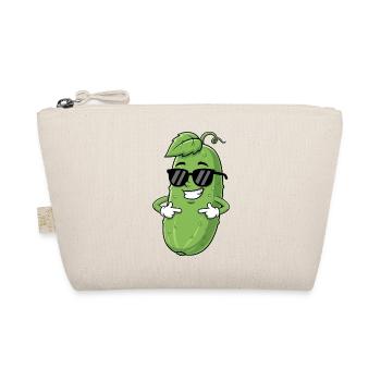 Cool Cucumber Cartoon with Sunglasses Summer - Organic Pouch - nature - Front