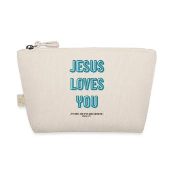 Jesus loves you in 3D script - Organic Pouch - nature - Front