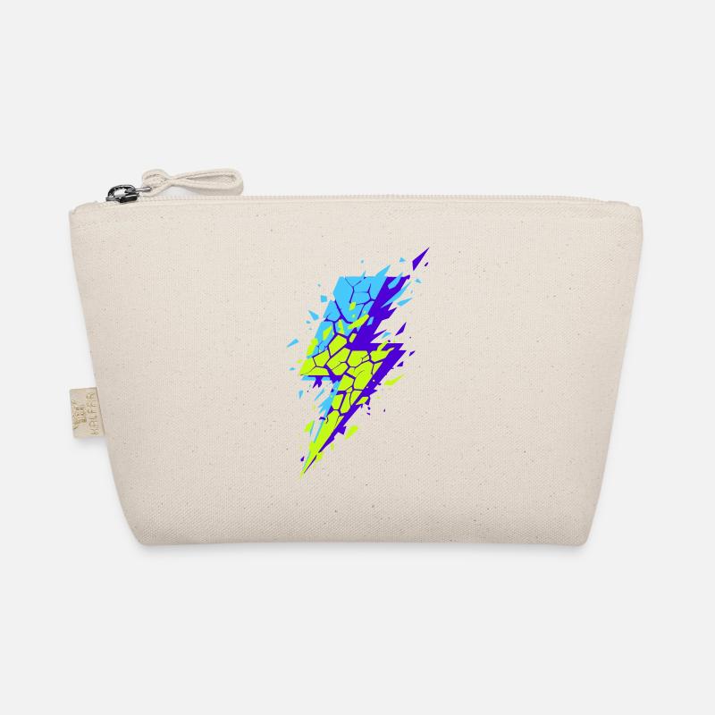Neon fractal lightning Organic Pouch