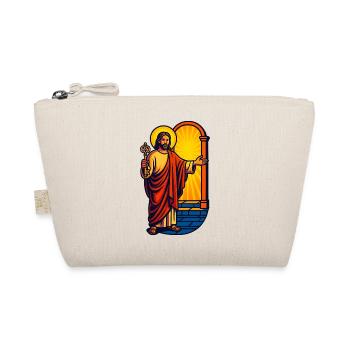 Auferstandener Christus mit Schlüssel, Jesus Kunst - Bio-Täschchen - Natur - Vorne