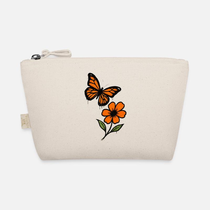 Butterfly and Blossom Graffiti Organic Pouch