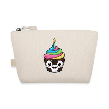 Funny Soccer Cake Cartoon Design - Organic Pouch - nature - Front