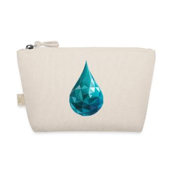 Wassertropfen - Cooles Low Poly Logo - Bio-Täschchen - Natur - Vorne