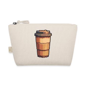 Pixel Coffee Mug Art - Organic Pouch - nature - Front
