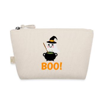 Halloween Girl Sepenst Boo! with magic cauldron - Organic Pouch - nature - Front
