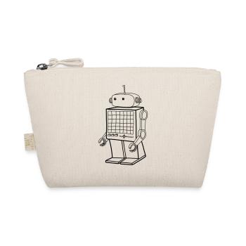 Retro Roboter – Vintage KI Android Design - Bio-Täschchen - Natur - Vorne
