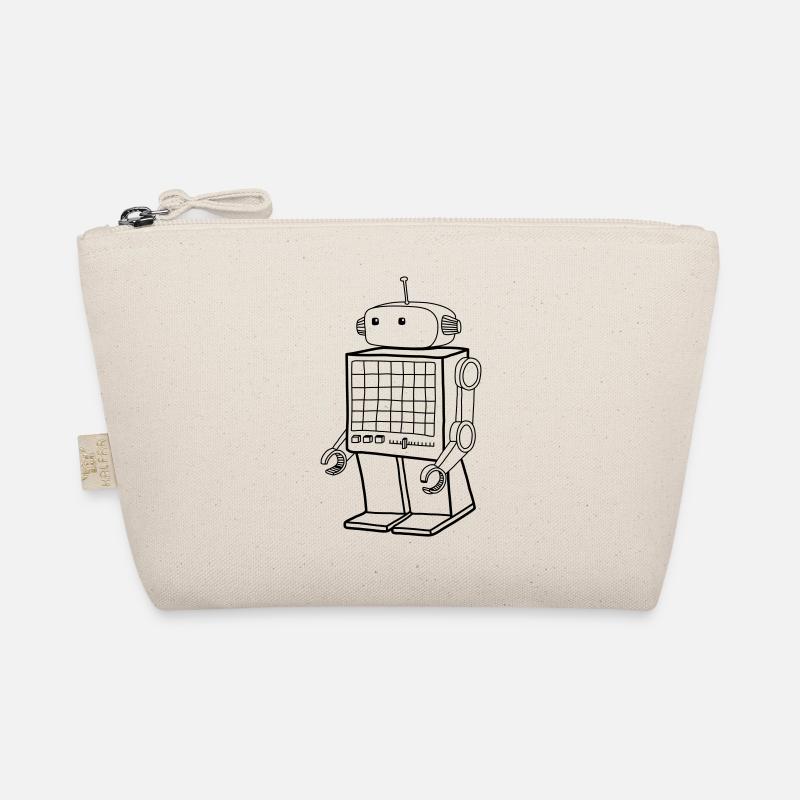 Retro Roboter – Vintage KI Android Design Bio-Täschchen