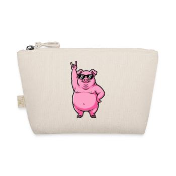 Cool Pig Musician Guitarist Rock Festival - Organic Pouch - nature - Front