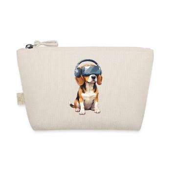 Süßer Beagle Hund Cartoon Gamer Virtual Reality - Bio-Täschchen - Natur - Vorne