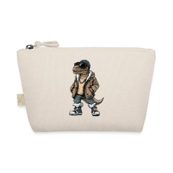 Dinosaur T-Rex Cool Winter - Organic Pouch - nature - Front
