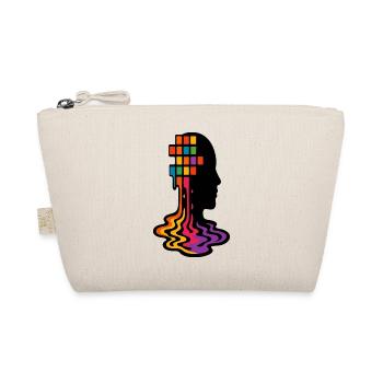 Regenbogen Pixel Schmelz Porträt - Bio-Täschchen - Natur - Vorne