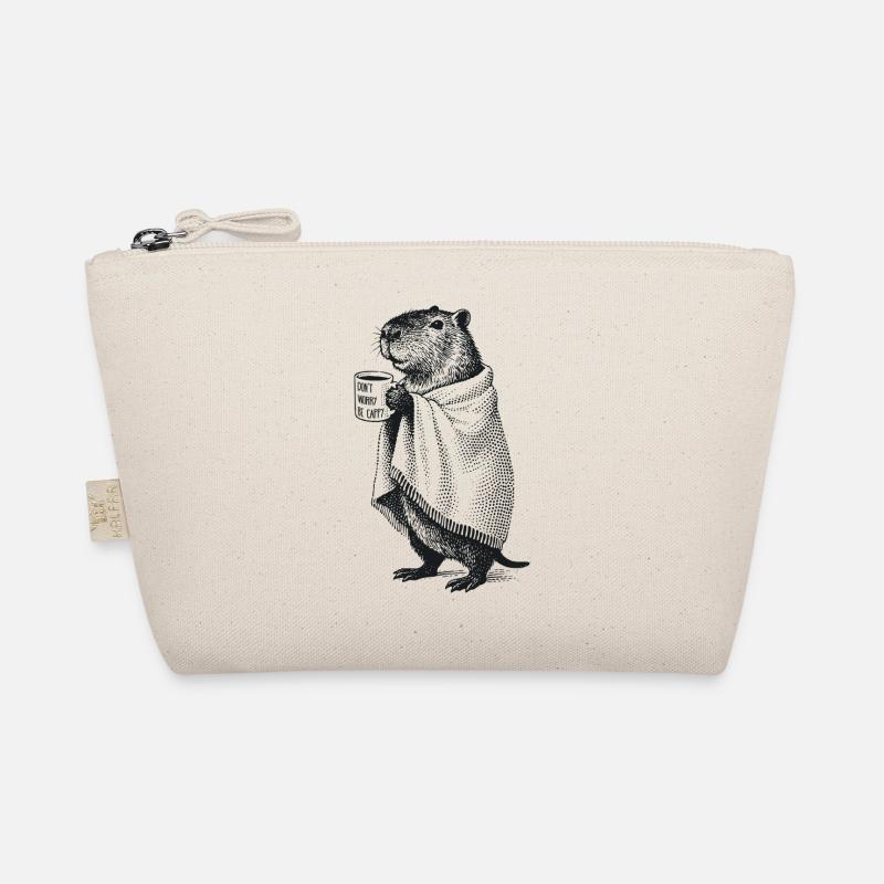 Don't Worry Be Cappy - Herbst Winter Capybara - Bio-Täschchen - Natur