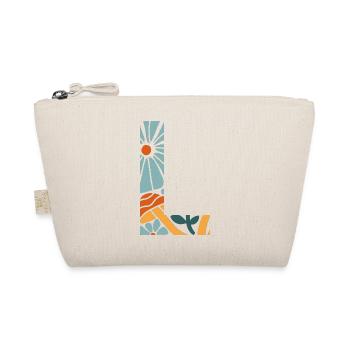 Letter l Groovy Flowers Geschenkidee - Bio-Täschchen - Natur - Vorne