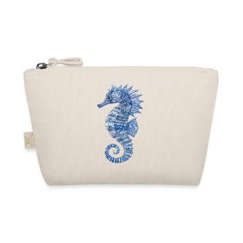 Seahorse Pattern – Maritime Art Motif - Organic Pouch - nature - Front