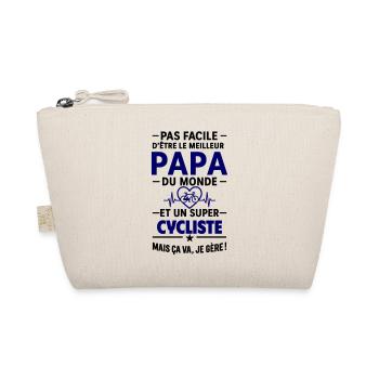 Heart + Cycling – Super Dad Cyclist - Organic Pouch - nature - Front
