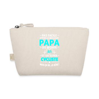 Heart + Cycling – Super Dad Cyclist - Organic Pouch - nature - Front