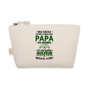 Cœur + Golf – Super Papa Golfeur - Trousse biologique - nature - Devant