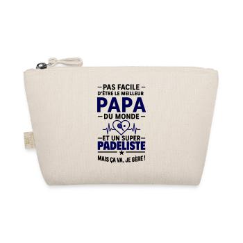 Herz + Padel – Super Dad Padel Spieler - Bio-Täschchen - Natur - Vorne