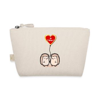 I Love You Hedgehog Balloons - Organic Pouch - nature - Front