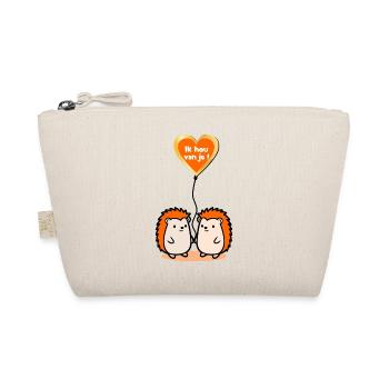 I love you Hedgehogs - Organic Pouch - nature - Front