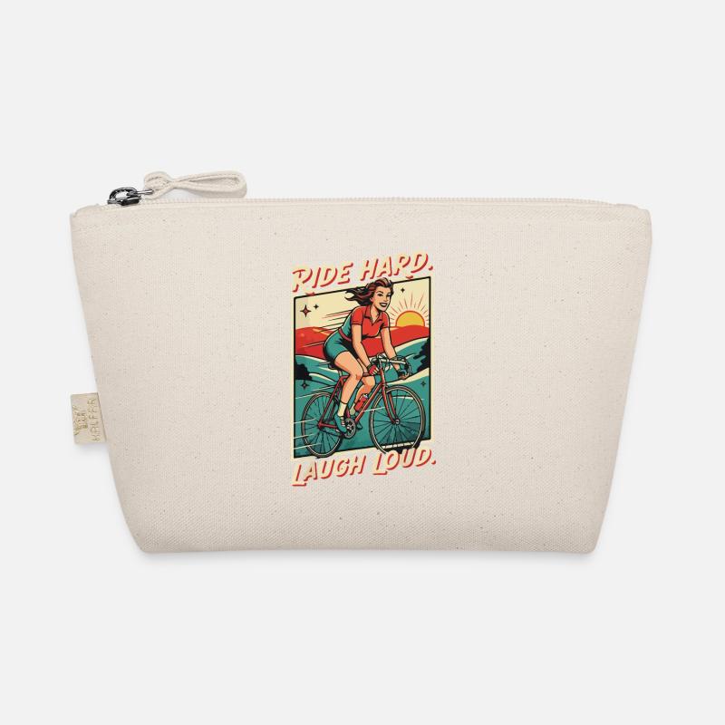 Ride Hard Laugh Loud Retro Bicycle Organic Pouch