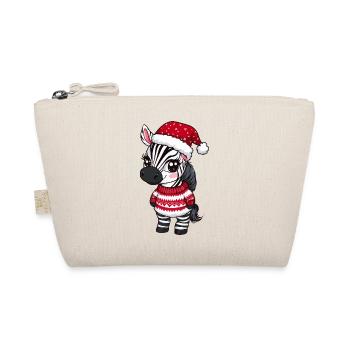 Zebra Weihnachten Xmas - Bio-Täschchen - Natur - Vorne