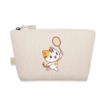 Happy Badminton Kitten - Organic Pouch - nature - Front