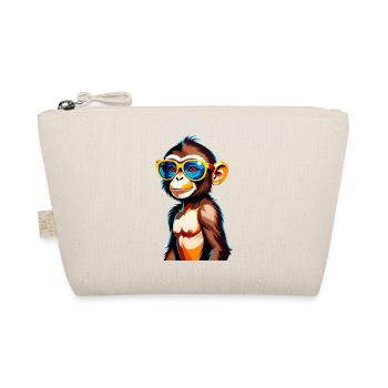 Colorful monkey with retro sunglasses - Organic Pouch - nature - Front