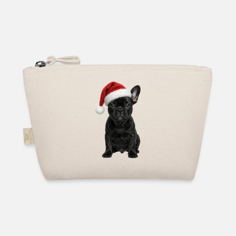 Chiot bouledogue français avec chapeau de Père Noël Trousse biologique