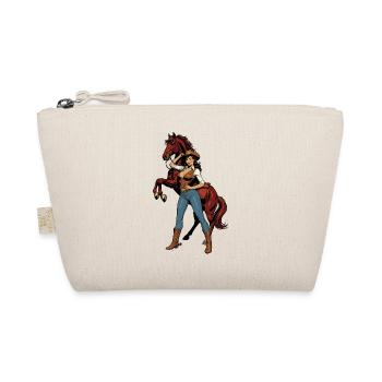 Cowboy woman and Red Horse - Organic Pouch - nature - Front