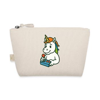 Cute Unicorn Gamer Mascot with Joystick - Organic Pouch - nature - Front