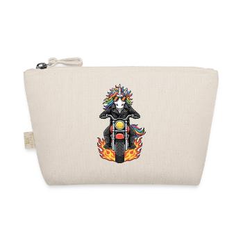 Cool Biker Unicorn Motorrad Flammen - Bio-Täschchen - Natur - Vorne