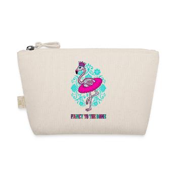 Fancy To The Bone 8th Birthday Flamingo - Organic Pouch - nature - Front