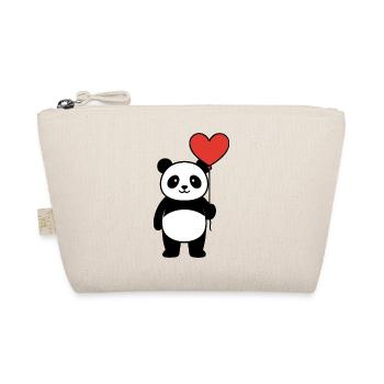 Panda avec ballon en cœur - Doux amour & Saint-Valentin - Trousse biologique - nature - Devant