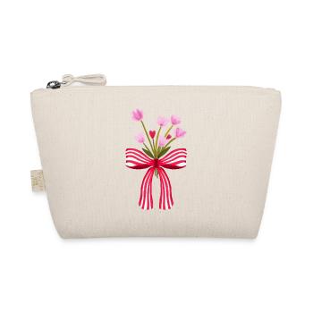 Watercolor Flowers with Bow - Organic Pouch - nature - Front